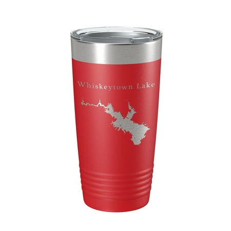 

Whiskeytown Lake Map Tumbler Travel Mug Insulated Laser Engraved Coffee Cup California 20 oz Red