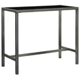 thumbnail image 1 of vidaXL Garden Bar Table Grey 130x60x110 cm Poly Rattan and Glass, 1 of 5