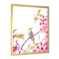 thumbnail image 2 of Designart 'Bird Sitting On Cherry Blossom' Traditional Framed Art Print, 2 of 4