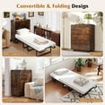 thumbnail image 2 of GVN Cot Size Murphy Bed Space Saving Wall Bed with Foldable Design Lockable Wheels Sturdy Frame for Guest Room Home Office Small Space Bedroom Furniture, Rustic Brown, 2 of 5