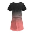 thumbnail image 5 of cfhntfmh Dresses for Women Summer V Neck Short Sleeve Mini Dress Drawstring Waist Short Sundresses with Pockets, 5 of 5