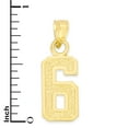 thumbnail image 5 of 14k Solid Gold Number Six Necklace with 16" Rolo Chain, #6 Gold Charm Pendant Jewelry for Athletes, Sports Gifts for Him and Her, 5 of 5