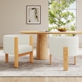 thumbnail image 4 of Upholstered Dining Chairs Set of 2, Natural Rubber Wood Frame and White Boucle Fabric, Modern Armchairs for Dining and Living Room, 225lbs Capacity, 4 of 14