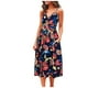thumbnail image 1 of Moda para mujer Sexy cuello en V sin mangas ahueca hacia fuera impreso estampado Mid Claf vestidos Fridja  hjkh6395, 1 of 5