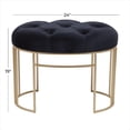 thumbnail image 3 of DecMode Metal Bench with Velvet Seat, Black, 3 of 9