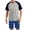 Blue B, variant on Mens Loungewear Set Plaid Print Raglan Color Block Short Pants Short Sleeve Crew Neck 2 Piece Homewear Set for Men