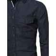 thumbnail image 3 of FashionOutfit Men's Long Sleeve Patterned High Low Curved Hem Shirt, 3 of 3
