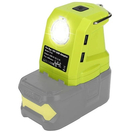 

CIVG Battery Adapter Compatible with Ryobi 14V-18V Battery - Dual USB Port Battery Converter and 420LM LED Work Light Portable Power Supply Charger for Camping Hiking