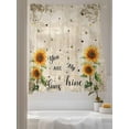 thumbnail image 3 of Sheer Curtains 2 Panels Set, Sunflower Bee You Are My Sunshine Vintage Background Window Sheer Curtains for Living Room/Bedroom, Light Filtering Rod Pocket Voile Drapes, 52" W x 72" L, 3 of 7