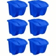 thumbnail image 1 of Suncast Résine Empilable Durable 18 Gallons Bac de Rangement à la Maison avec Couvercle, Bleu (6 Pack), 1 of 2
