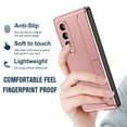 thumbnail image 7 of Dteck Case For Samsung Galaxy Z Fold 4,Shockproof Rugged Built-in S Pen Holder & Hinge Protection Front Screen Protector Slim PC Kicstand Cover with Pen Stylus,Rosegold, 7 of 7
