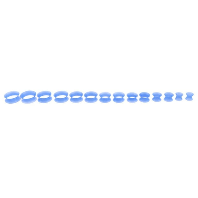 7 pares de tapones para los oídos, aros de acrílico, es para los oídos de silicona, Piercing a la moda Azul Yuyangstore Medidores de tapones de silicona para los oídos