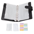 thumbnail image 2 of A6 Budget Binder Envelope Notebook Hand Book Bag Pocket Loose Leafbook Zipper Bag Clip Pu Leather Leafleaf Mini Envelope, 2 of 7