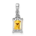 thumbnail image 4 of Sterling Silver Rhodium Citrine & Diamond Pendant QDX788, 4 of 4