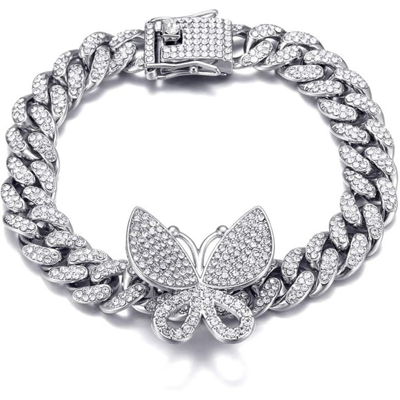 Butterfly Cuban Bracelet 8 inch Miami Cuban Link Bracelets Micro