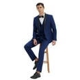 thumbnail image 5 of Beauty Emily New Men's Suit Korean Style Slim Fit 3-piece Suit Wedding Business Groom Groomsman 3-piece Suit Men's Dinner Jacket Vest Trouser Suit, 5 of 8