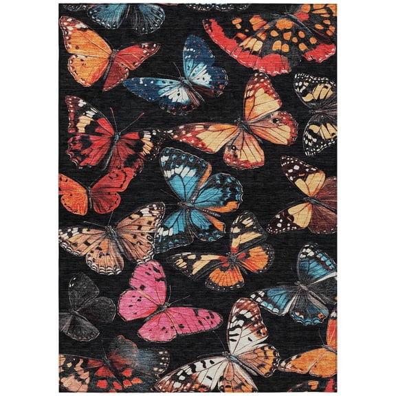 Dalyn Rugs Machine Washable Indoor/Outdoor Chantille ACN2201 Black 2'6" x 3'10" Rug