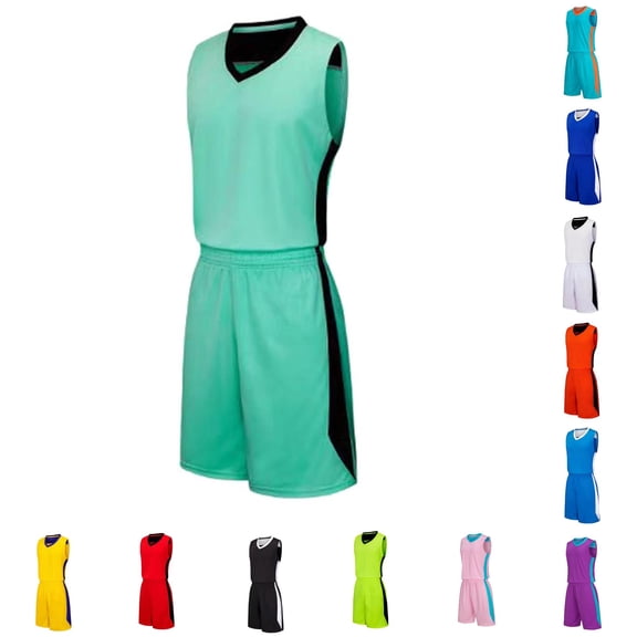 Krdevn Boys Basketball Set Sleeveless Breathable Uniform for Training and Games,7-8 Years