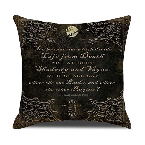 Yuarrent Funda de almohada decorativa, decoración de Halloween, funda de almohada acogedora con patrón de calabaza, funda de cojín cuadrada para sofá, Decoración del hogar doce SXYM42 Yuarrent HA060851-12B