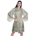 thumbnail image 1 of Moomaya Printed Womens Kimono Sleeve Robes Satin Silk Getting Ready Bridal Robe Coverup, 1 of 7