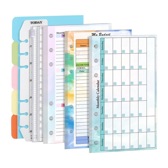Almencla 6 Loose Leaf Lined Paper Binder Planner Insert College A6 Refill Papers Type A