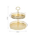 thumbnail image 2 of Transemion Stylish Nordic Texture Storage Tray for Double Fruit Snacks Stripe Height 25cm 1Set, 2 of 6