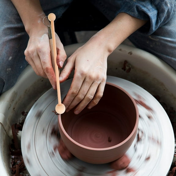 OULII Clay Shaping Tool Pottery Ceramics Clay Tool Wood Beige 1Pcs For Beginners Educational Purposes