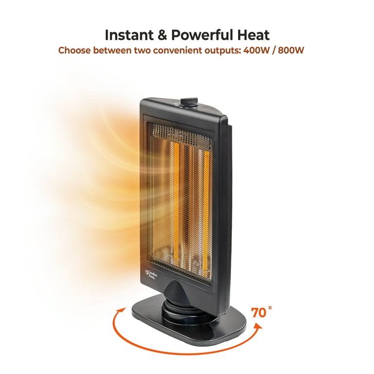 Comfort Zone 800-Watt Halogen Flat Panel Oscillating Space Heater
