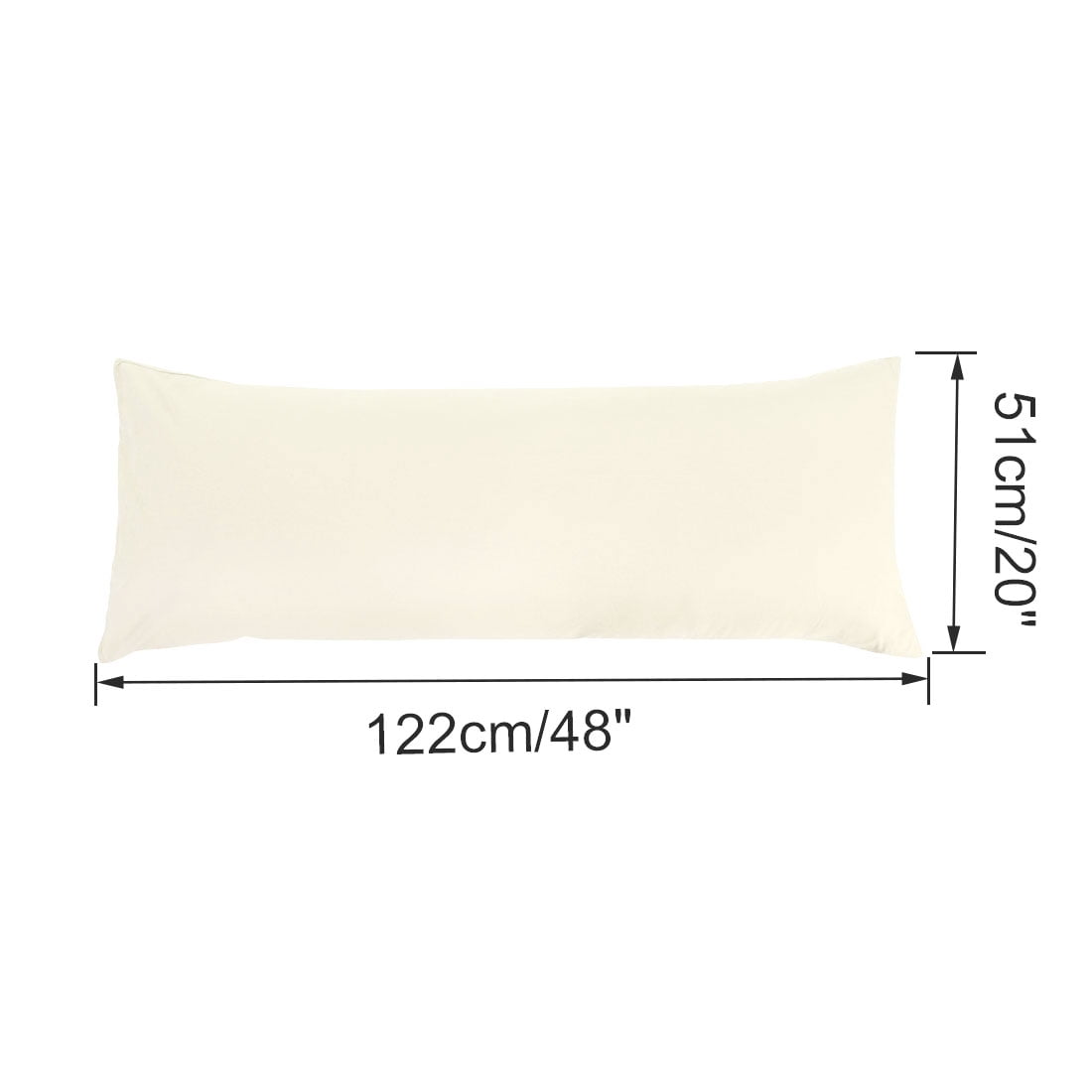 Unique Bargains Microfiber Solid Long Body Pillowcases, 2-Pack Cream 20" x 48"