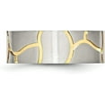 thumbnail image 4 of Chisel Stainless Steel Brushed Yellow IP-plated 8.2mm Grooved Band - Ring Size 12.5, 4 of 8