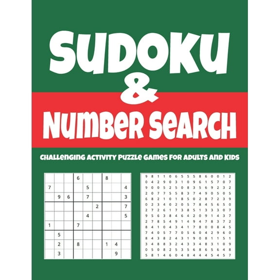 Sudoku & Number Search: Challenging Activity Puzzle Games For Adults And Kids (Paperback)