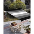 thumbnail image 3 of Sun Shade Sail 6.5x10Ft Black White Ombre Stripe Uv Block Sunshade Canopy Outdoor Shade Cover Rectangle Shade Cloth For Patio Garden Yard Deck Pergola, 3 of 6