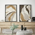 thumbnail image 2 of IDEA4WALL Framed Canvas Print Wall Art Set Minimalist Hills and Valleys Earthy Neutral Tones Brown Accents Digital Art Minimalist Neutral Artwork Clam/Relax for Home Decor - Black 24"x36"x2, 2 of 5
