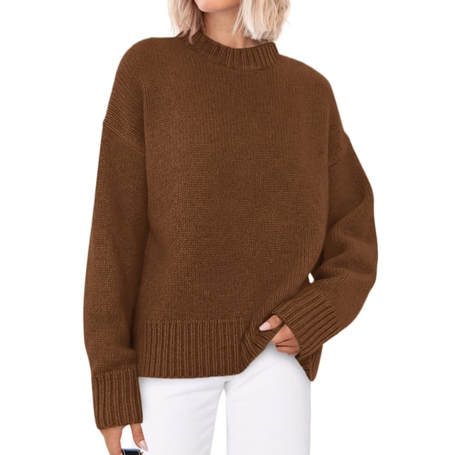 Suéter PRETTYGARDEN Caramelo Cuello Redondo Manga Larga Talle S