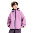 thumbnail image 2 of LIJCC Kids Boys Girls Reversible Fleece Lined Waterproof Rain Jacket Front Zipper Hooded Thermal Coat(Pink,3-4 Years), 2 of 5
