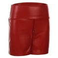 thumbnail image 4 of MIXUE Shorts For Women Summer Pc Leather Solid Color High Waist Zipper Fashion Nightclub Shorts Daily-Wear,Red,XS, 4 of 5