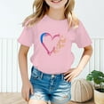 thumbnail image 2 of Kid Girls Cute Graphic Round Neck Short Sleeve Tee Summer Casual T Shirt Tops,Size 8 Years-9 Years, 2 of 4