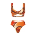 thumbnail image 4 of Daiia Orange Rotating Women's Bikini Set Two Piece Swimsuit High Waisted Bikini Adjustable Straps Bikini Perfect for Beach, Pool, and Summer Vacation-Small, 4 of 9
