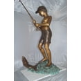 thumbnail image 6 of Standing Boy Fishing Fountain Bronze Statue -  Size: 58"L x 25"W x 72"H., 6 of 10