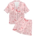 thumbnail image 5 of Ulitacool Womens Halloween Pajamas Set Short Sleeve Lapel Sleepwear Shirts Pants Stylish Round Neck Tops Shorts Lapel Button Down 2 Pieces Pjs Set Sleepwear Durable Nightwear Light Blue Xxl, 5 of 5