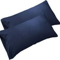 thumbnail image 3 of PULLIMORE Set of 2 Bed Pillow Case Pillow Covers for Hair and Skin Ultra Soft Solid Pillowcases (20" * 36"，Navy), 3 of 8