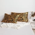 thumbnail image 7 of Super Soft Satin Pillowcase Set of 2, Hair-friendly Satin Pillow Case with Envelope Closure, Queen Size, 20 x 30 inches, Yellow Zebra, 7 of 7
