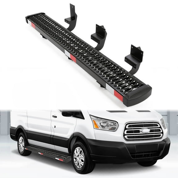 Kojem RH Side Step for 2015 to Present Ford Transit 150/250/350 Passenger Side Sliding Door Running Board Side Step Cargo Van Step Black