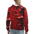 thumbnail image 7 of Honeii Abstract Red Textured Canvas Pattern Womens Oversized Hoodies Long Sleeve Sweatshirts Pullover Fall Outfits with Pocket-X-Large, 7 of 7