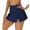 navy blue, variant on ALove High Waisted Swim Bottoms For Women Side Split Swim Skirts Built-in Shorts