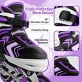 thumbnail image 3 of Patines Nattork para niñas con ruedas iluminadas, color morado, 3 of 8