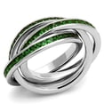 thumbnail image 1 of Alamode 3W1332-5 Women Rhodium Brass Ring with Synthetic in Emerald - Size 5, 1 of 1