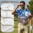 thumbnail image 5 of Yuyamidu Matching Golf Shirts for Couple American Flag 250 Years Golf Tank Top for Women Moisture Wicking Golf Shirts for Men Eagle 4th of July Activewear, Men's M, 5 of 6