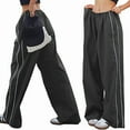 thumbnail image 2 of Pantalones de Paracaídas para Mujer, Pantalones Holgados de Pierna , Pantalones Deportivos con Cintura Elástica Y2K, Pantalones Deportivos, Ropa de Calle Gris Oscuro M, 2 of 9