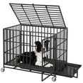 thumbnail image 2 of EDTara Metal Escape-Proof Dog Crate, Heavy Duty Kennel Featuring Three Access Doors, Removable Tray, and Lockable Wheels for Large and Medium Dogs With Anxiety, 2 of 8